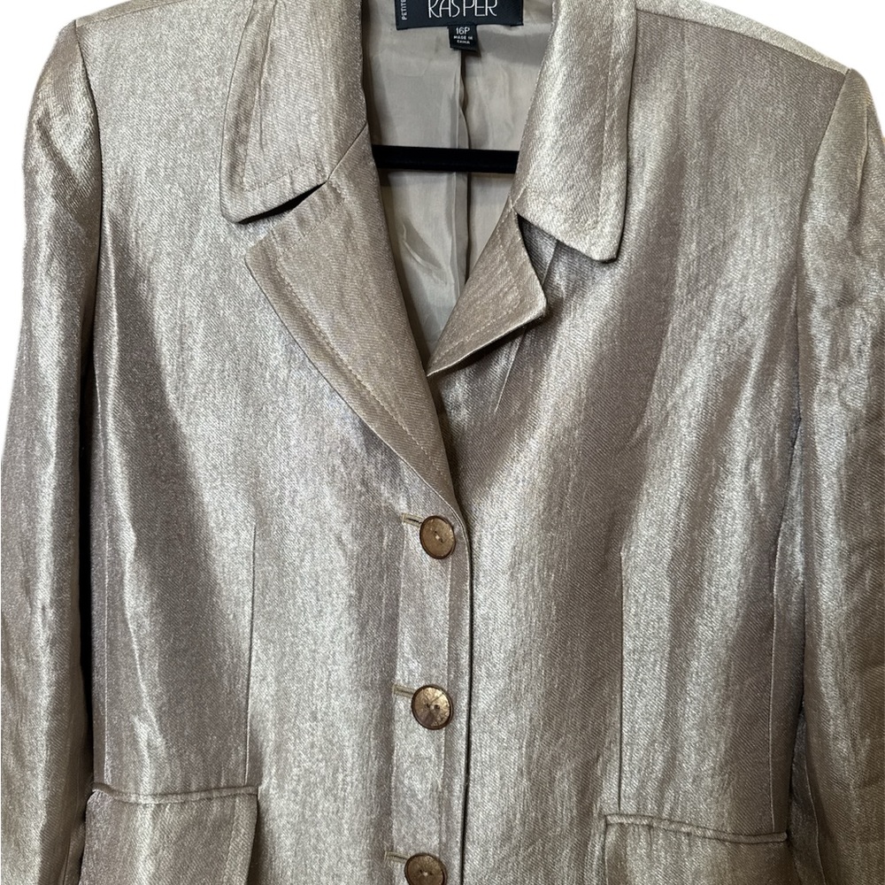 Kasper Gold Metallic Trench Coat - Picture 6 of 10
